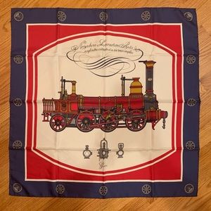 Authentic Gucci 100% Silk Train Square Scarf